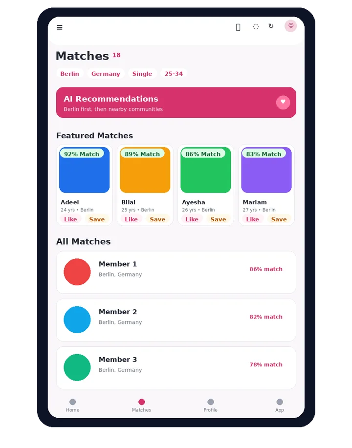 Muklawa smart matches screen for Berlin