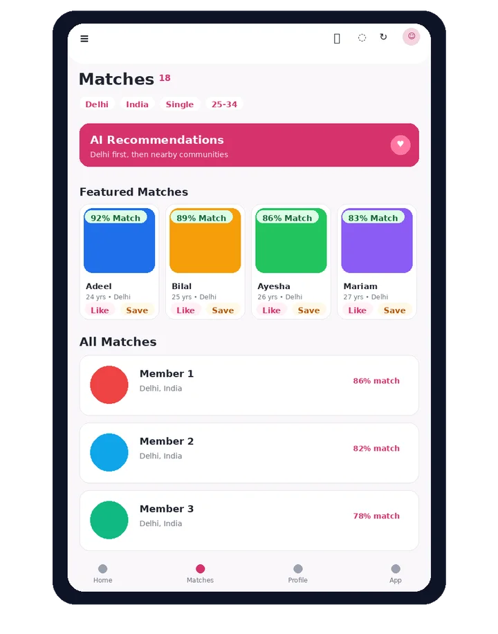 Muklawa smart matches screen for Delhi
